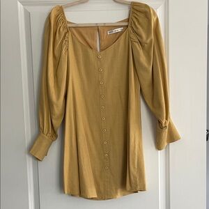 Women's Mustard Button-Down dress